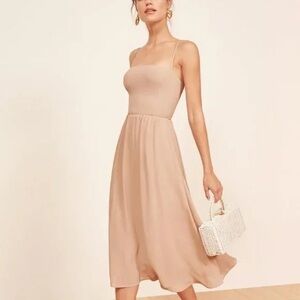 Reformation Nala Dress Champagne Midi